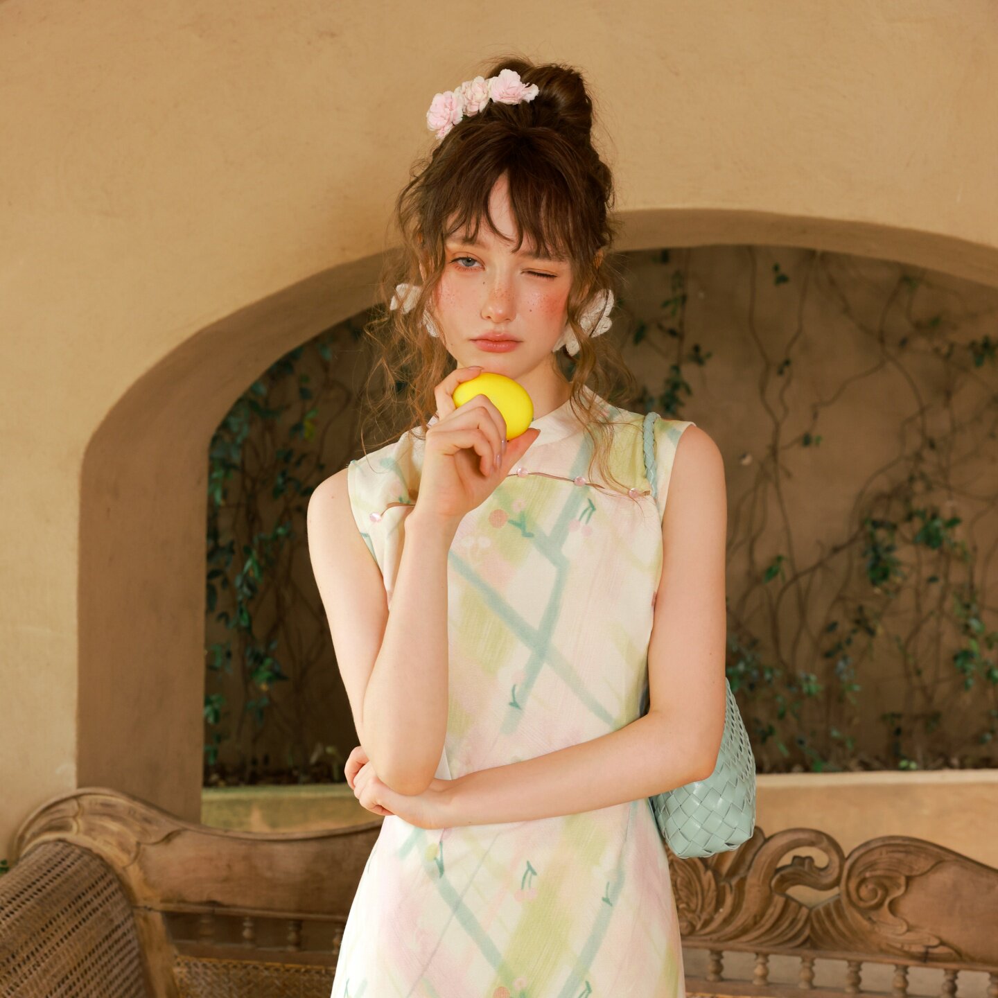 CLOUDSEASON奶油草莓旗袍连衣裙女夏旗袍女新中式旗袍女小个子