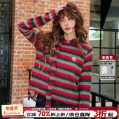 CLOUDSEASON时光旅人毛衣 2026冬条纹针织上衣女高质量针织上衣