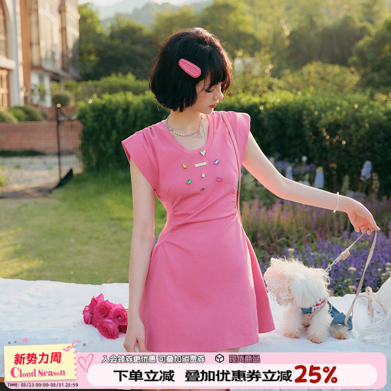 CLOUDSEASON吊带背心连衣裙无袖背心吊带连衣裙修身显瘦小个子a字