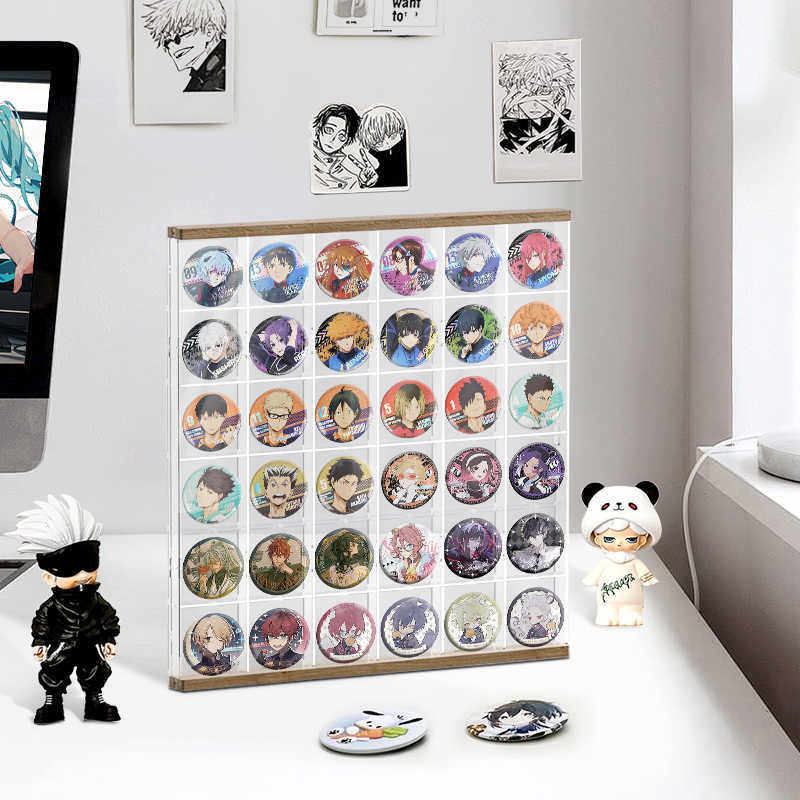 吧唧展示盒收纳架亚克力谷子徽章seria周边同人挂件框防尘展示架