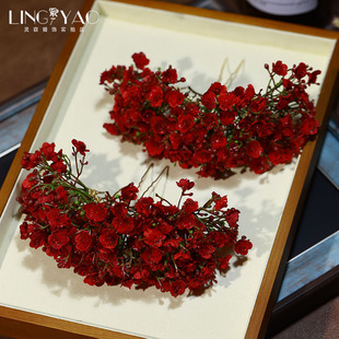 新品红色满天星发簪仿真花朵森系甜美古风新娘头饰敬酒服汉服发饰