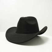 hat cowboy 时尚 牛仔帽呢帽爵士帽复古大檐帽黑色礼帽欧美弯檐帽