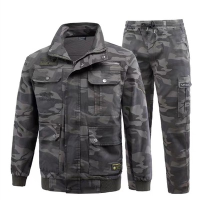 春秋款纯棉斜纹微弹力工作服