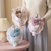 diy材料森系装 ins风手提盒单卡花艺包装 盒鲜花束包装 饰卡女神节日