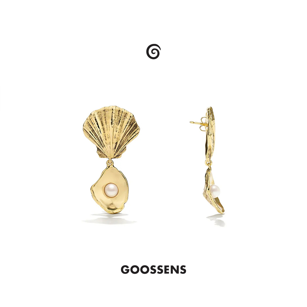 Goossens法国品牌Circe耳环 珍珠贝壳吊坠法式复古设计感