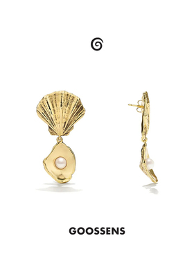 Goossens法国品牌Circe耳环 珍珠贝壳吊坠法式复古设计感