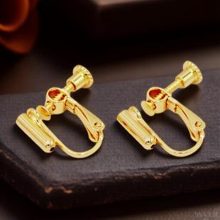 原创设计DIY万能插针式 耳夹无耳洞专用耳夹螺旋可调节耳夹