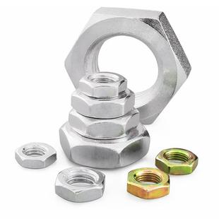 镀锌GB6172薄螺母GB6173细牙扁螺母幼牙薄型螺母螺帽M8M10M12-M36