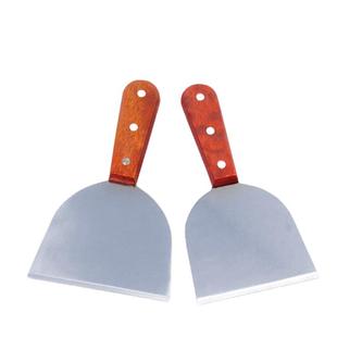 不锈钢铲刀木柄刮刀铁板不锈钢生煎铲三角铲多用铲面 面粉铲刀平