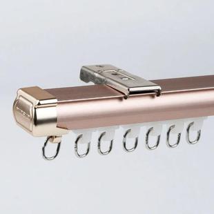 窗帘轨道滑轨直轨静音铝合金双轨单轨加厚阳台弯轨l型顶部和侧面