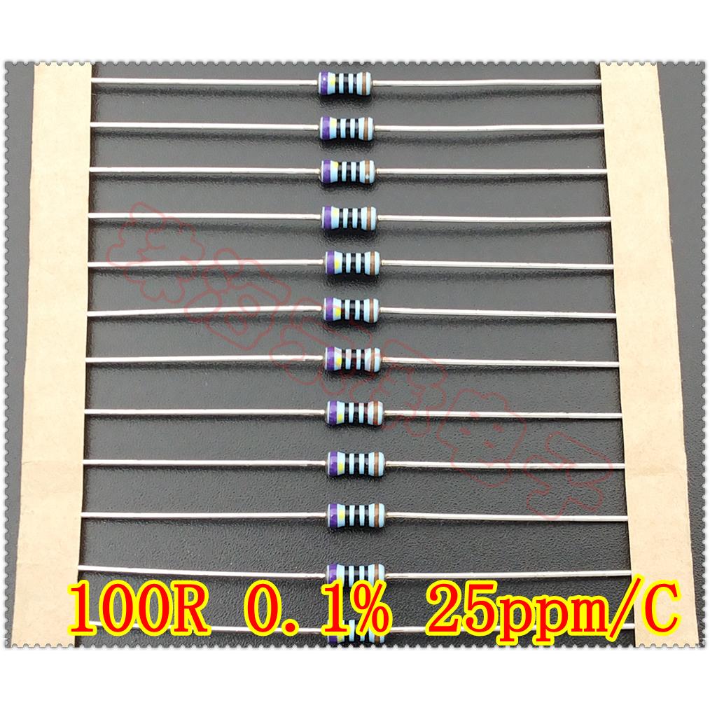 进口捷克 100R 0.25W VISHAY UXB0207 1/4W 100欧 0.1%金属膜电阻