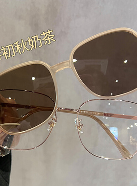 磁吸夹片眼镜女近视可配s度数超轻偏光墨镜开车专用二合一太眼镜