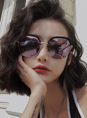 墨镜2021年j新款潮女偏光防紫外线大脸显瘦近视眼镜夏季海边