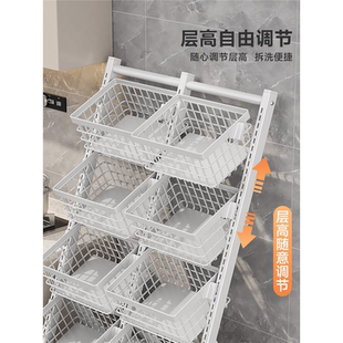 厨房置物架落地菜篮子菜架多功能储物收纳筐零食小推车收纳架货架