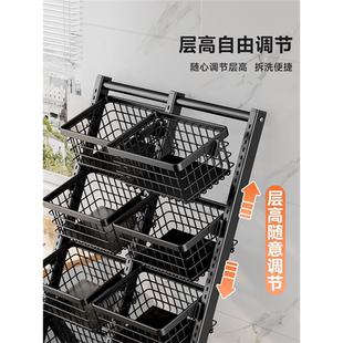 零食置物架客厅玩具储物小推车落地多层放水果商用展示架收纳架