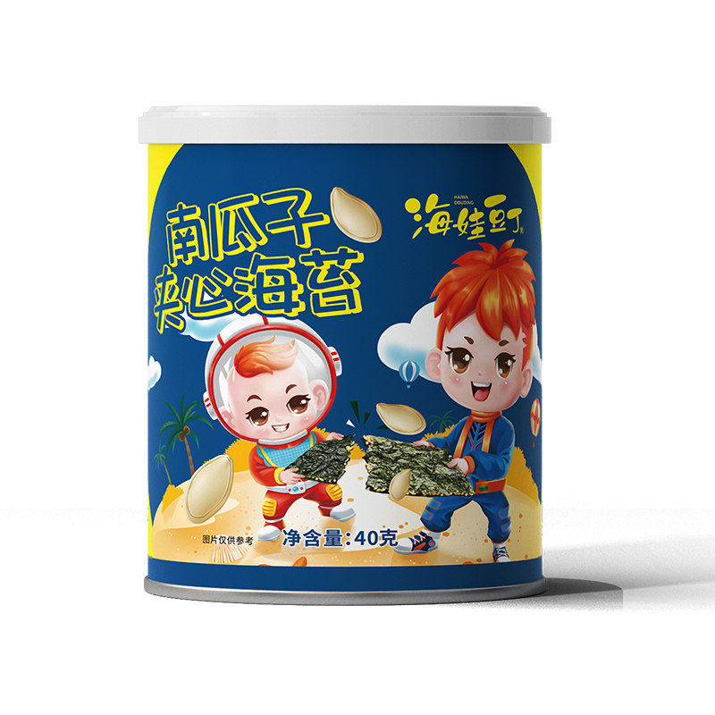 海娃豆丁夹心海苔芝麻南瓜子巴旦木可选儿童零食办公室休闲食品