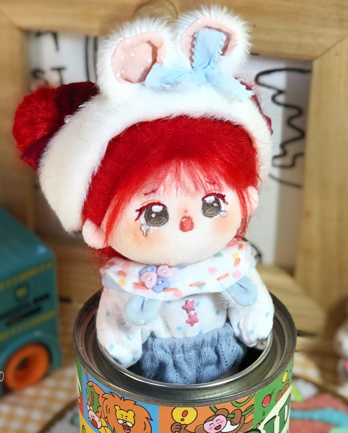 原创正版10cm棉花娃娃无属性炸毛明星diy,7月初发货