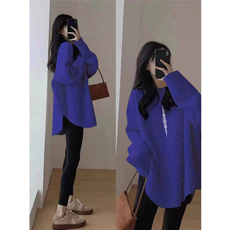 德绒打底衫女秋冬卫衣内搭中长款