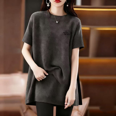 德绒打底衫女春秋冬中长款磨毛