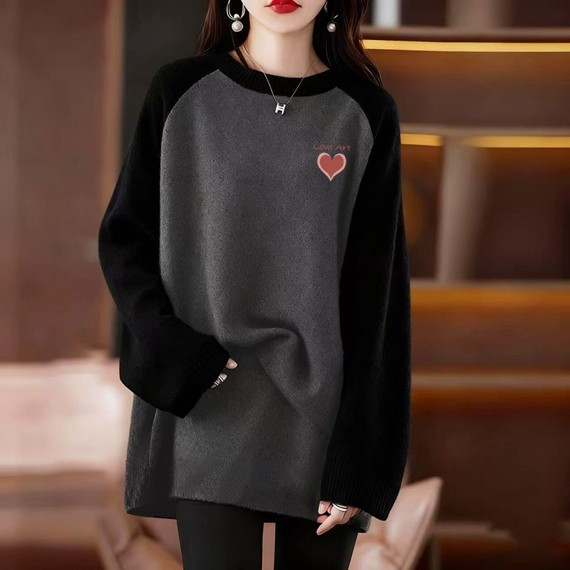 过臀中长款德绒长袖t恤女秋冬