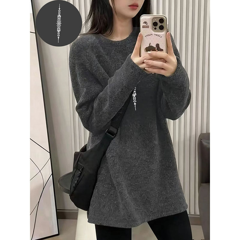 大码胖mm遮肚子显瘦T恤女秋冬图片