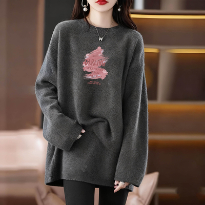 加厚磨毛长袖t恤女中长款遮屁股