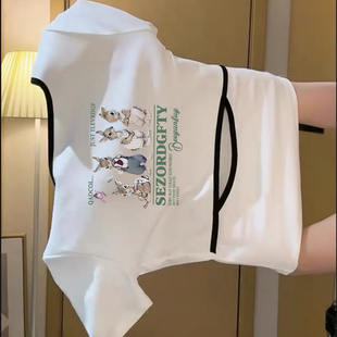 上衣 设计感小众后背镂空T恤女纯棉短袖 打底衫 夏季 辣妹小个子短款