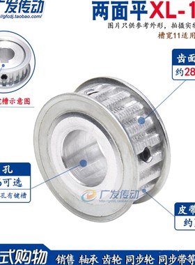 同步轮XL18齿 AF型  两面平 同步皮带轮 内孔5-16 齿面顶丝带键槽