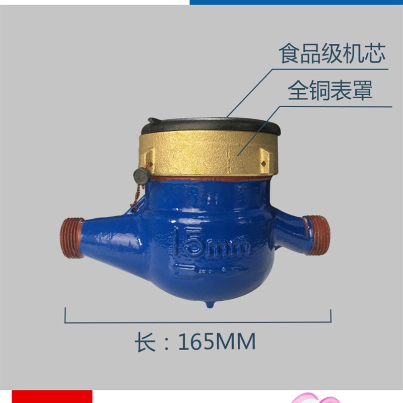 浪花水表连云港家用自来水4分接头止回阀国标6分冷水全铜大全指针