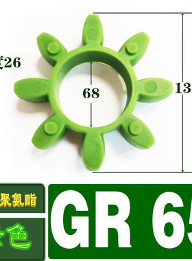 进口绿色联轴器缓冲垫八角联轴胶圈梅花垫片GR28 38 42 KTR标准
