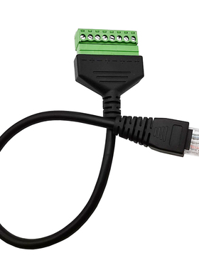 RJ45转8PIN端子8芯公母头免焊转接头网络网线延长器rj45接线端子
