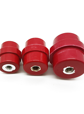 SM红色高强度绝缘子低压绝缘柱纺锤形25 3C5 38 45 50 60 76MM高