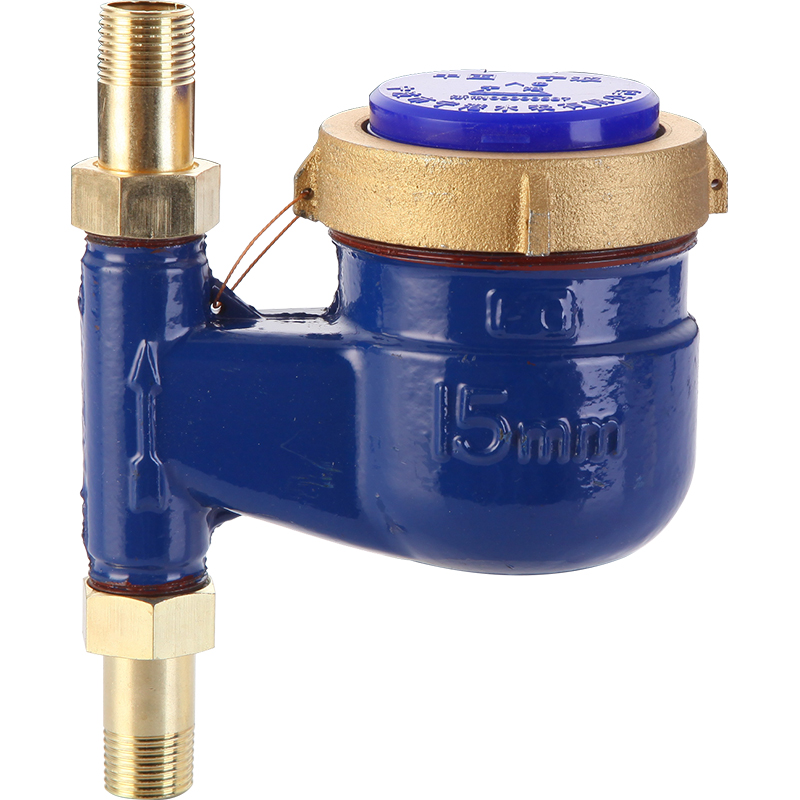 新品丝口立式水表家用下进上出自来水止回阀防空转竖立热数字水表