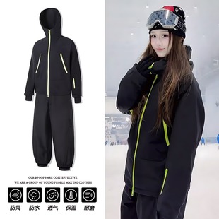 2025新款超好看滑雪服套装女男款冬季防水加厚雪雪裤单板双板装备