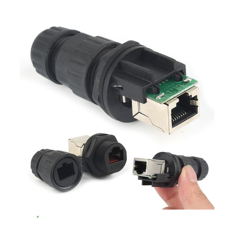 RG45-M19前装面板螺纹固定安装式母端输出RJ45网络网线防水接头