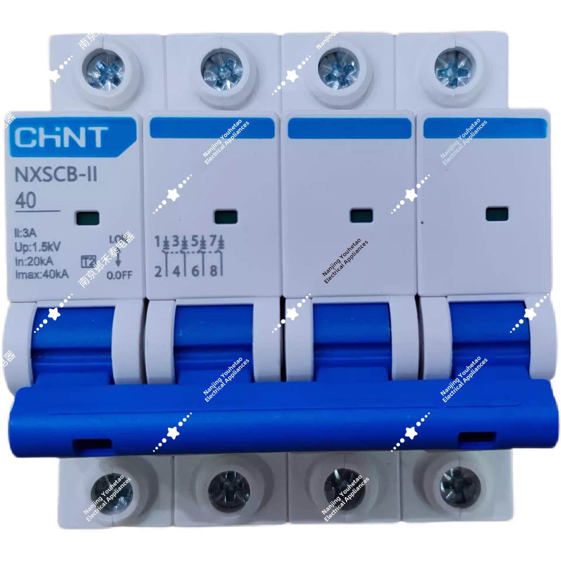 正泰NXSCB-Ⅱ后备电涌保护器专用40KA浪涌NXU前置断路器4P双极2P