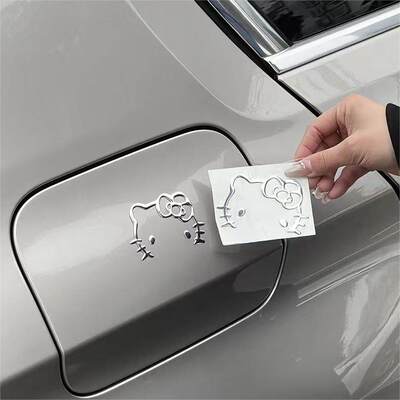 Kitty猫车贴纸装饰可爱个性创意小轿车车贴diy线条汽车外部贴纸