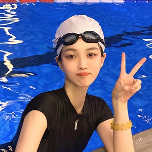 泳帽泳镜女款高颜值防水大头围游泳装备套装成人硅胶高弹力不勒头