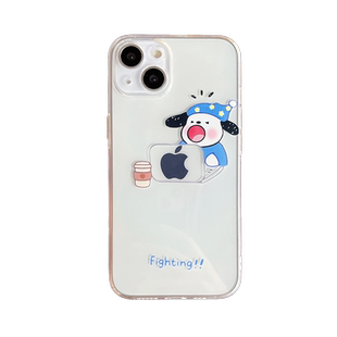创意上班帕恰狗凯蒂猫适用苹果14plus手机壳iPhone13promax透明软15情侣8plus防摔12pro/11保护套se3/7外壳女