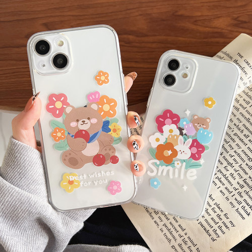 苹果iPhone硅胶卡通情侣透明软壳