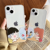 悬崖上 金鱼姬卡通宗介波妞适用苹果14promax手机壳iphone13透明16max情侣15防摔男8plus女生12mini硅胶11软