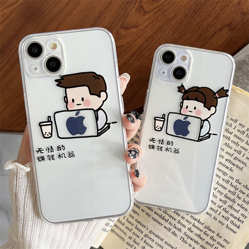 苹果iPhone硅胶卡通情侣透明软壳
