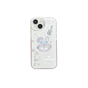卡通新款彩银库洛米巴库派大星适用iPhone15promax苹果14plus手机壳情侣13/12/11大孔硬防摔8p少女心三丽鸥16