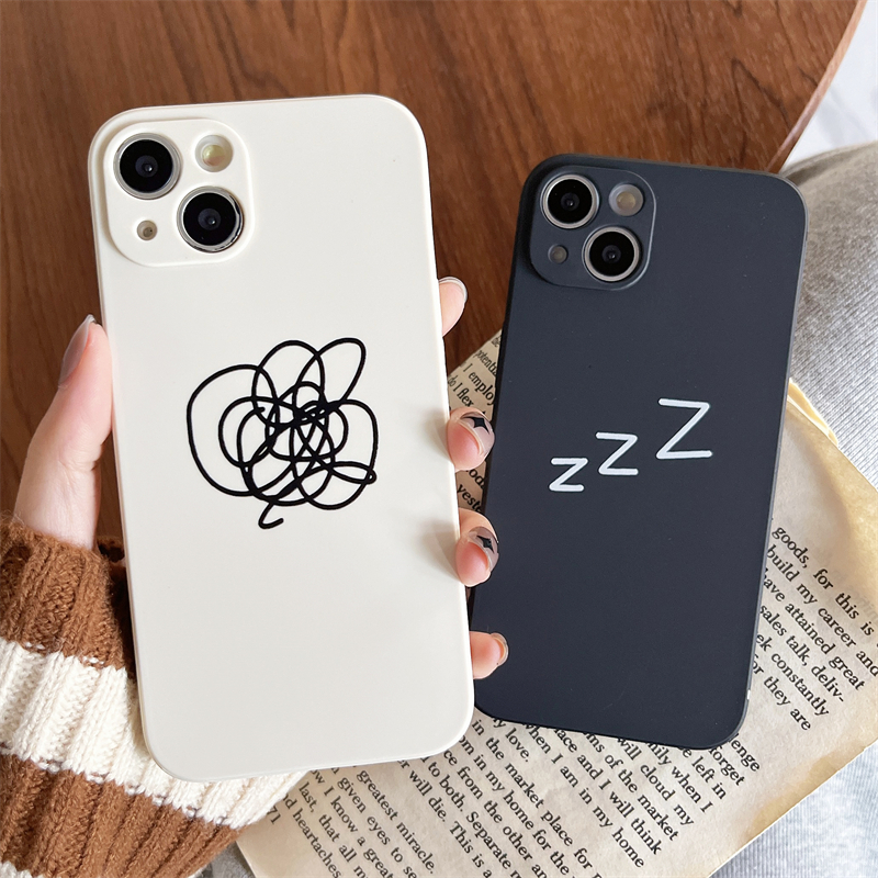 不规则线条Z适用苹果14手机壳硅胶16max防摔女情侣iphone8plus保护套小众13pro外壳11男创意12promax简约7/6s