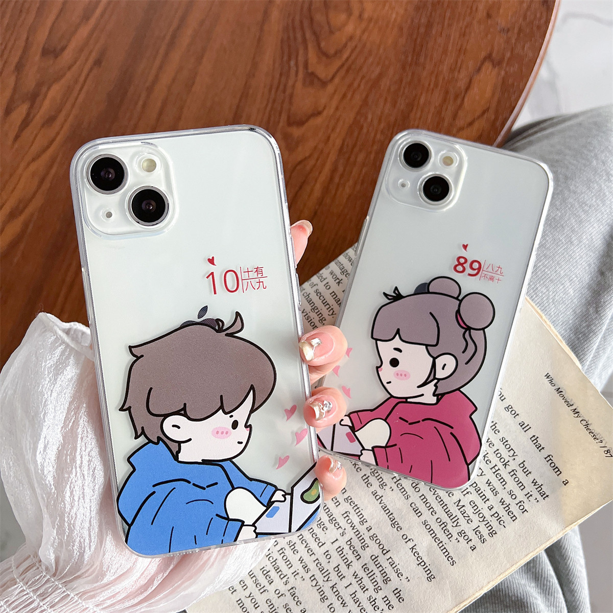 卡通可爱情侣男女孩适用苹果14promax手机壳iphone13全包透明12mini/11防摔少女心6s/8p硅胶保护套软15/16max