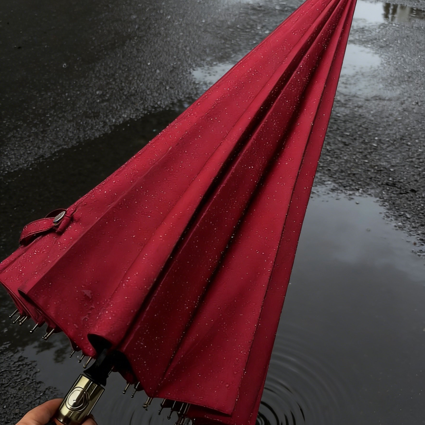 红色雨伞结婚新娘伞长柄自动加大加厚加固男女生高颜值大号双人伞