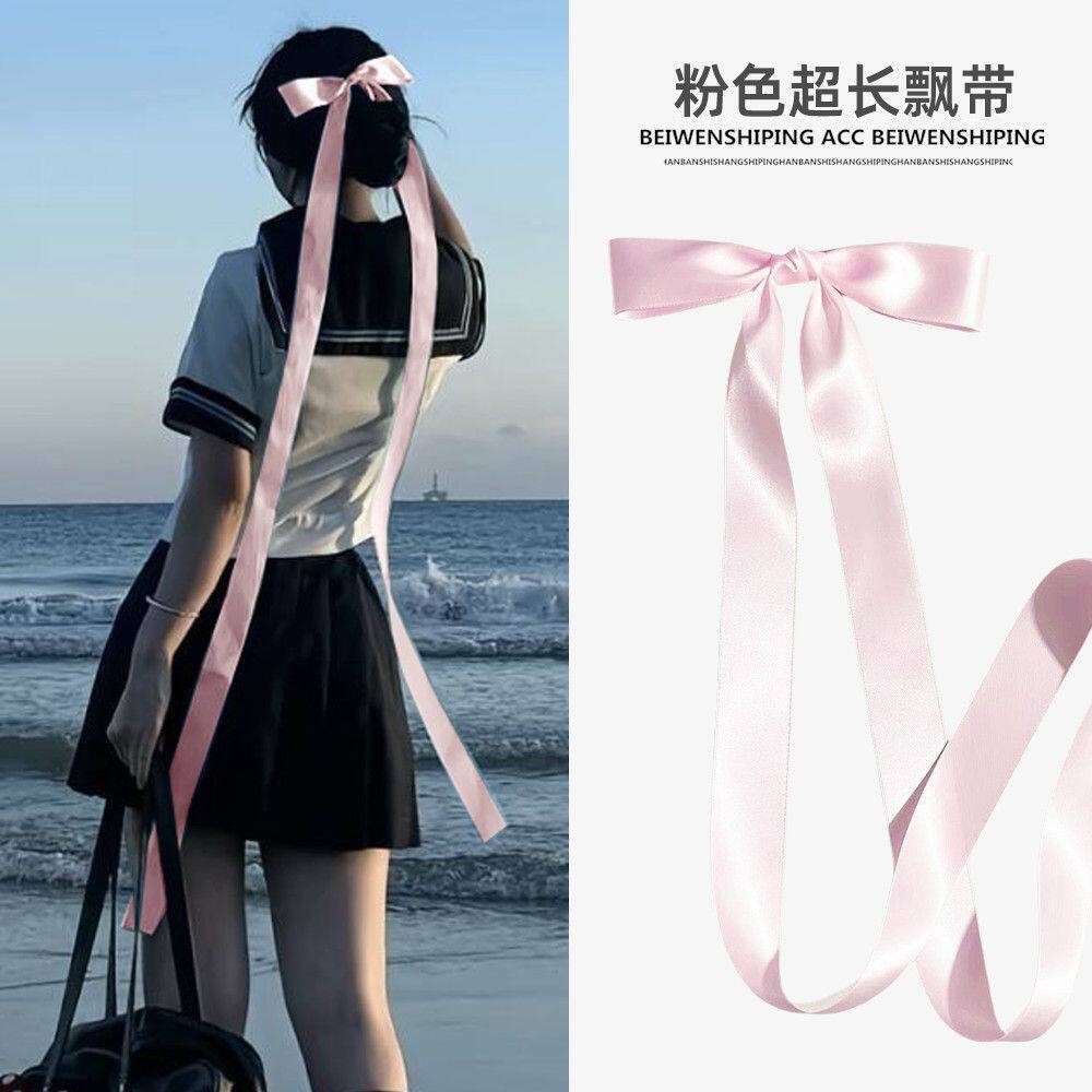 超长JK水手服长款飘带蝴蝶结丝带发夹超仙少女发夹芭蕾头饰超甜