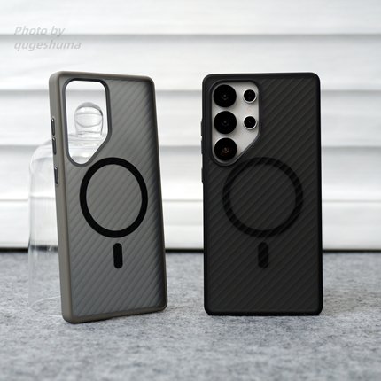 趣玩好物 三星简盾壳S25ultra波纹手机壳s24u磁吸保护套肤感磨砂半透明简约立体斜纹全包软边防摔高级013优限