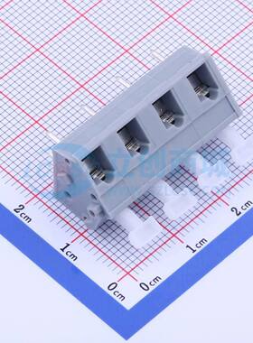 弹簧式接线端子KF243-7.5-4P 插件,P=7.5mm 1x4P 灰色