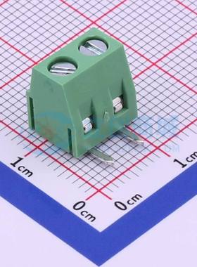 螺钉式接线端子DG127R-5.0-02P-14-00A(H) 弯插,P=5mm 1x2P绿色